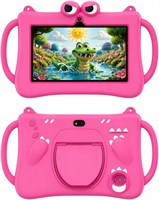 Детский планшет Telzeal P604 с 7-дюймовым HD-дисплеем, 6 ГБ ОЗУ, 256 ГБ ПЗУ, Android 13, аккумулятором 3000 мАч, Wi-Fi 5G, двойной камерой и противоударным защитным чехлом с ручкой (розовый) 1000033039