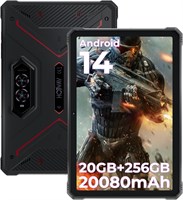 HOTWAV R9 Pro — небьющийся планшет, 20 ГБ + 256 ГБ/TF 2 ТБ, Android 14, 11-дюймовый сенсорный экран FHD+, аккумулятор 20080 мАч, 64 МП + 16 МП/Две SIM-карты 4G/WLAN 5G/Восьмиядерный процессор/IP68 и IP69K/Face ID/GPS/OTG Red 1000033040