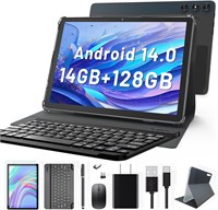 Планшет KADYBE 10 дюймов, Android 14, планшет с пером, клавиатурой и мышью, 4G LTE, планшетный ПК со слотом для SIM-карты, 14 ГБ ОЗУ + 128 ГБ ПЗУ, восьмиядерный, 13+8 МП, 7000 мАч, 5G Wi-Fi, GPS, Bluetooth 5.0 — серый 1000033043