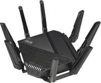 Маршрутизатор ASUS RT-BE96U BE19000 Tri-band WiFi 7: полоса пропускания 320 МГц, модуляция 4096-QAM, многоканальный режим работы (MLO), два порта 10G, бесплатная сетевая безопасность и расширенные функции VPN — черный 1000033456