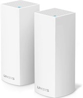 Linksys WHW0302 Velop Трехдиапазонная Mesh-система Wi-Fi для всего дома (маршрутизатор/расширитель Wi-Fi AC4400 для бесшовного покрытия до 4000 кв. футов, родительский контроль, комплект из 2 штук, белый) 1000033465