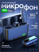 Два беспроводных петличных микрофона с функцией шумоподавления; петличка с зажимом для мобильного телефона, оснащенная разъемами Type-C и Lightning 1000033733