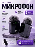 Беспроводной микрофон в форме петли с разъемом Type-C подходит для устройств Android и iPhone. В комплекте идут два микрофона 1000033770
