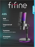 USB-микрофон Fifine AmpliGame A9S (черный) с конденсатором 1000033886