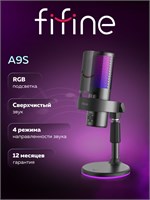 Микрофон Fifine AmpliGame A9S (черный) с USB-подключением и конденсаторной технологией 1000033922