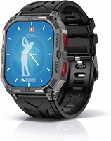 Прочные спортивные смарт-часы Swiss Military Alps для мужчин | 1,97-дюймовый AMOLED-дисплей | Bluetooth-звонки | 30 дней работы от батареи | IP68 | Встроенный фонарик | Фитнес-трекер | Арабский и хинди языки | Красные кнопки с рамкой цвета оружейной стали 1000034101