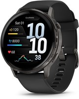 GARMIN Venu 4-45 мм, серый с черным | Смарт-часы с AMOLED-дисплеем и GPS, до 12 дней автономной работы | Расширенные функции для здоровья и фитнеса | Яркий светодиодный фонарик, расширенное отслеживание сна | Круглосуточный мониторинг здоровья, расширенно 1000034186