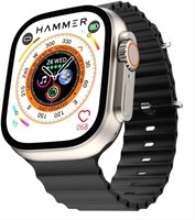 Смарт-часы Hammer Ultra Classic 2.01" с самым большим экраном, функцией Always On Display, встроенными играми, Bluetooth-звонками и одним дополнительным смарт-часом Starp (черный ремешок, универсальный размер) (восстановленные) 1000034187