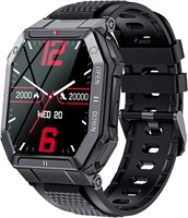 Мужские тактические спортивные часы EIGIIS Military Smart Watch с функцией ответа/совершения звонков, прочный 1,85-дюймовый HD-экран, фитнес-трекер, пульсометр, совместимые с Android, iPhone и Samsung (черные) 1000013257