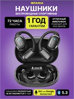 Наушники EFARIA Bluetooth i51 для занятий спортом без проводов с микрофоном, цвет - черный 1000034973