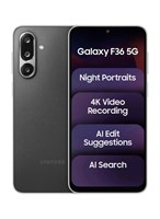 Смартфон Samsung Galaxy F36 5G (черный, 6 ГБ ОЗУ, 128 ГБ памяти) | Камера 50 Мп с оптической стабилизацией изображения | Круговой поиск | Тонкий корпус 7,7 мм - версия для Индии 1000035155