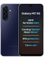 Samsung Galaxy M17 5G (сапфирово-черный, 6 ГБ ОЗУ, 128 ГБ памяти) | Поиск по кругу | Gemini Live | Тройная камера 50 Мп с оптической стабилизацией изображения | Защита IP54 | Защитное стекло Gorilla Glass Victus | Искусственный интеллект | Обновления ОС 6 1000035235