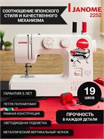 Электрическая швейная машинка Janome 2252 оснащена педалью и предназначена для использования дома 1000035765