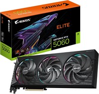 Видеокарта Gigabyte AORUS GeForce RTX 5060 ELITE 8G - 8 ГБ GDDR7, 128-бит, PCI-E 5.0, тактовая частота ядра 2722 МГц, 3 x DisplayPort, 1 x HDMI, GV-N5060AORUS E-8GD 1000036265
