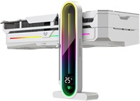 Регулируемая по высоте подставка для видеокарты Azonee с RGB-подсветкой, встроенным дисплеем температуры, 3-контактным разъемом 5 В, противопровисающим кронштейном и магнитным основанием для видеокарт, для охлаждения ПК и стабилизации монитора 1000036369