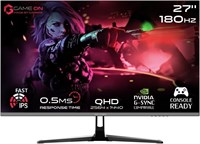 Игровой монитор GAMEON GOPS27QHD180IPS 27 дюймов, разрешение QHD 2K, частота обновления 180 Гц, IPS-матрица, время отклика 0,5 мс MPRT, HDMI 2.1, HDR, 99% sRGB, совместимость с G-Sync и FreeSync, встроенные динамики, поддержка PS5 и консолей, черный 1000036648