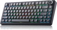 Беспроводная игровая клавиатура Aula F75 Pro, 75% кастомная клавиатура с возможностью горячей замены переключателей, RGB-подсветкой, звуковыми переключателями Reaper, боковыми PBT-колпачками клавиш, Bluetooth 5.0/2.4 ГГц/USB-C (градиентный серый) 1000036695