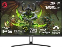 Игровой монитор GAMEON GOE24FHD165IPS 24 дюйма, разрешение Full HD 1080p, частота обновления 165 Гц, быстрая IPS-матрица, время отклика MPRT 0,5 мс, HDMI 2.1, HDR400, 99% sRGB, G-Sync и FreeSync, встроенные динамики, совместимость с PS5, черный 1000036725