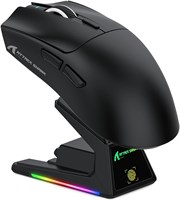 Игровая мышь ATTACK SHARK X1 с тачпадом, RGB-подсветкой и зарядной док-станцией, игровой сенсор PixArt PAW3395PRO, беспроводная/проводная мышь Bluetooth/2.4G, 40000 DPI, сверхлегкая игровая мышь 53 г для Win11/Xbox/PS/Mac (черная) 1000036738