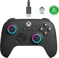 Проводной контроллер 8Bitdo Ultimate C для Xbox, RGB-подсветка, эффект «огненного кольца» и джойстики с датчиком Холла, совместим с Xbox Series X|S, Xbox One, Windows 10/11 — официально лицензированный продукт (темно-серый) 1000036755