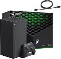Игровая консоль Microsoft Xbox Series X 1 ТБ + 1 беспроводной контроллер — обратная совместимость с тысячами игр, оптимизированная производительность, игры в разрешении 4K, до 120 кадров в секунду — HDMI-кабель 1000036757