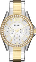 Женские часы Fossil Riley с кристаллами и браслетом из нержавеющей стали 1000037165