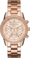 Женские часы Michael Kors RITZ, корпус 37 мм, кварцевый хронограф, ремешок из нержавеющей стали 1000037168