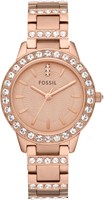 Женские часы Fossil Jesse с кристаллами и регулируемым браслетом из нержавеющей стали 1000037202