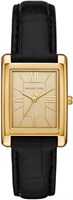 Женские аналоговые кварцевые наручные часы Michael Kors MK4965 Essex с кожаным ремешком, размер 26 мм, золотисто-черные 1000037244