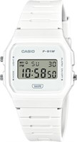 Женские цифровые кварцевые часы Casio с пластиковым ремешком F-91WB-7AEF, белые, ремешок 1000037247