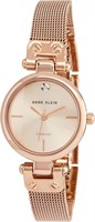 Женские часы Anne Klein с циферблатом, украшенным натуральными бриллиантами, и сетчатым браслетом, кварцевый механизм 1000037269
