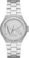 Женские часы Michael Kors Lennox Three Hands Chronograph из нержавеющей стали, корпус 37 мм, браслет из нержавеющей стали, цвет розовое золото/серебро, Misura Unica, MK7234 1000037381