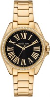 Женские наручные часы Michael Kors Kacie с тремя стрелками, корпус 39 мм, черно-золотой цвет 1000037438