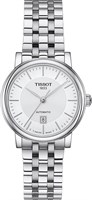 Роскошные наручные часы Tissot с серебристым циферблатом, ремешком из нержавеющей стали, аналоговым и автоматическим режимом, для женщин 1000037482