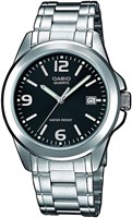 Женские кварцевые часы Casio, аналоговый дисплей и ремешок из нержавеющей стали LTP-1259PD-1A 1000037547