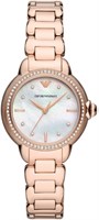 Женские часы Emporio Armani, кварцевый механизм с тремя стрелками, корпус 32 мм, ремешок из нержавеющей стали, кожи или силикона 1000037555