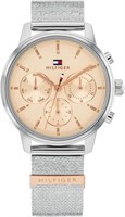 Женские аналоговые многофункциональные кварцевые часы Tommy Hilfiger с браслетом из нержавеющей стали цвета розового золота - 1782806 1000037568