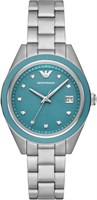 Женские аналоговые кварцевые часы Emporio Armani AR11545 с ремешком из нержавеющей стали, серебристый браслет 1000037582