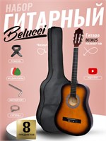 Гитара Беллучи BC3825 SB - это классическая модель с длиной корпуса 38 дюймов 7/8 в цвете санбёрст, предназначенная для начинающих гитаристов 1000037787
