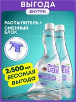 Набор MEINE LIEBE включает в себя два сменных блока объемом 500 мл для чистки сантехники в ванных комнатах, раковинах и душевых кабинах, а также один распылитель 1000039351