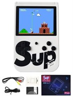 Портативная игровая консоль SUP с 400 классическими ретро-играми, 3-дюймовым цветным экраном, перезаряжаемой батареей, компактное игровое устройство для детей и взрослых | Белый 1000039694