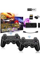 Игровой стик Joshberg Wireless Game Console Stick, модернизированный ретро-геймпад со встроенными более чем 20000 играми и 9 эмуляторами, выходом HDMI 4K и двумя беспроводными контроллерами 2.4G? Игровая консоль-эмулятор 2025? 64 ГБ? Черный 1000039743