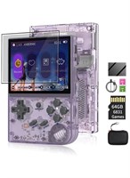 ANBERNIC RG35XX Новая ретро-портативная игровая консоль на базе Linux, вывод изображения на HDTV, 3,5-дюймовый IPS-экран, карта памяти TF 64 ГБ, более 5500 классических игр, аккумулятор 2600 мАч, фиолетовый цвет 1000039751