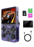 Портативная ретро-игровая консоль TIGER R36s с ОС Linux – в комплекте карты памяти на 64 ГБ с предустановленными 15 000 классическими играми, поддержка более 13 эмуляторов, 3,5-дюймовый IPS-экран, стильная фиолетовая модель на 64 ГБ для максимального удов 1000039798
