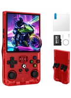ELTRAZONE R36MAX Ретро портативная игровая консоль, 4,0-дюймовый IPS HD-дисплей, игровая консоль на базе Linux, 64 ГБ встроенных игр, перезаряжаемая батарея 4000 мАч, классический аркадный эмулятор, портативный видеоплеер, прозрачно-красный 1000039887