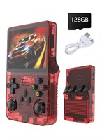 Игровая консоль YUANBAO KING 128GB/ R36S в стиле ретро, ​​3,5-дюймовый IPS HD-экран, более 20000 предустановленных игр, два джойстика, красный цвет 1000039903