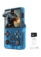 Портативная игровая консоль ELTRAZONE R36S, 3,5-дюймовый IPS-дисплей, операционная система Linux с открытым исходным кодом, карта памяти TF 64 ГБ, встроенные игры, два 3D-джойстика, портативная ретро-игровая консоль, синий цвет 1000039990