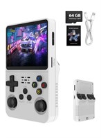 Ретро-игровая консоль Wheels R36S, белая, более 15000 игр, встроенная память 64 ГБ, портативная игровая система с цветным дисплеем, перезаряжаемый контроллер 1000040029