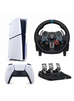 Sony PS5 Slim Disc (международная версия) с рулем и педалями Logitech G29 Driving Force 1000040057