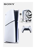 Игровая консоль Sony PlayStation 5 Slim Disc Edition — в комплекте бесплатная подставка Tokluck с док-станцией для контроллеров PS5 и PSVR2, магнитная зарядная станция и держатель для очков VR2 (международная версия) 1000040102